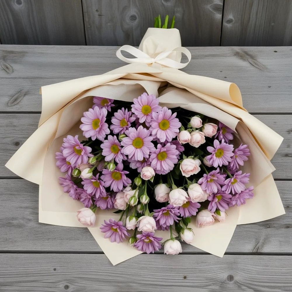 Букет цветов из: Розы и Хризантемы в Городце