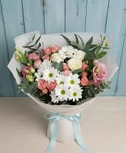Букет цветов из:  Розы, Лизиантусы и Хризантемы в Городце