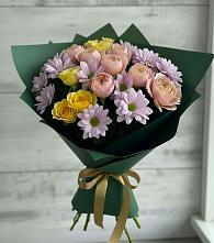 Букет цветов из:  Хризантемы и Розы в Городце