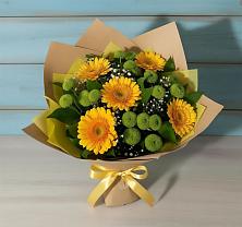 Букет цветов из:  Герберы и Хризантемы в Городце