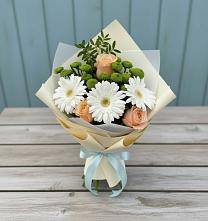 Букет цветов из:  Герберы, Розы и Хризантемы #REPLACE_PRED# Городце