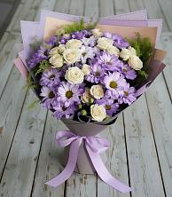 Букет цветов из:  Хризантемы и Розы в Городце